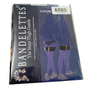 Bandalettes Performance Thigh Bands Unisex Size Large (C) Black Anti Chafing